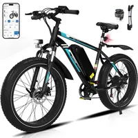 HITWAY E-Bike Off-Road Elektrofahrrad damen  herren MTB 26 Zoll x 4,0 fette Reifen 48V 15 Ah 720Wh,7 Gang, Heckmotor, Kettenschaltung, LCD mit APP