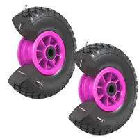 2x Sackkarrenrad Vollgummi 260 x 85mm 3.00-4 PolyurethanSackkarre Ersatzrad Rad Reifen pink