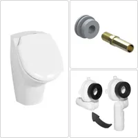 Urinalbecken mit Deckel, Ablaufgarnitur und Zulaufgarnitur