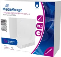 MediaRange 2er CD-/DVD-Hüllen Jewel Cases transparent, 5 St.