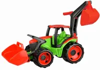 Traktor Lena z łyżką i koparką - zielono-czerwony