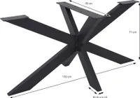 ML-Design Tischbeine Spider Kreuzgestell, 78x71x150 cm, Schwarz, Tischgestell aus Stahl
