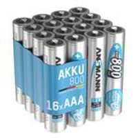 ANSMANN Akku AAA Micro 800mAh 1,2V NiMH 16 Stück, wiederaufladbar mit maxE