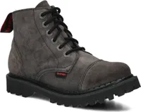 NAGABA Stiefel Damen Herren Springerstiefel 6-Loch - Leder - Graphit - 40