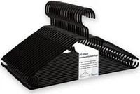 Schwarze Kleiderbügel 20 Stück - Robust und Platzsparend, 360° Drehbarer Haken, rutschfeste Kunststoff Kleiderbügel, Ideal für Leichte Kleidung