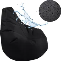 AD.CON Outdoor Indoor Sitzsack EPS Gamer Puff Relax-Sessel Sitzkissen Bodenkissen Bean Bag 225L Schwarz