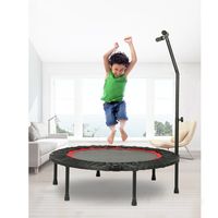 Dazhom® Fitness Trampolin mit Haltegriff,Kindertrampolin für Jumping Fitness Ø100cm Höhenverstellbarer