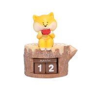 Immerwährender Kalender Immerwährender Tischkalender aus Holzblock Kalenderblock Adventskalender aus Holz Mini-Kalender Schreibtisch Büro,