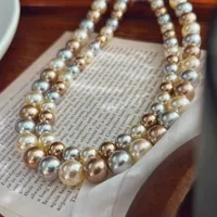 Perlenkette Perlenkette Gemischte Kaffeeperlen Modeperlenschmuck