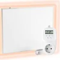 VIESTA® Infrarot Wandheizung mit Thermostat [INKL. TH12 THERMOSTAT] – Infrarotheizung Wandmontage Heizkörper – Carbon Crystal Infrarotheizung – Paneel Badezimmer geeignet – (Modell F780 - 780W)