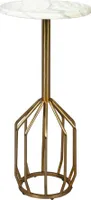 Salerno Beistelltisch Ø25cm Messing / Marmor Weiß