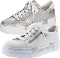 Rieker Damen Schuhe Halbschuhe Plateau Schnürschuhe N49C2, Größe:40 EU, Farbe:Weiß