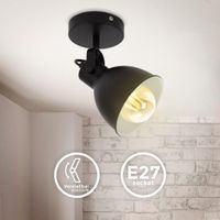 LED Wandlampe Spot Retro Industrial Design Vintage Wandleuchte matt schwarz E27