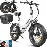 Składany rower elektryczny dla dorosłych Urban Samebike LOTDM200-II 48V 13Ah 80km 20*4.0" Biały+torba
