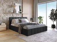 MEBLITO Polsterbett Doppelbett Karpela Bett Bettkasten 180x200 cm Schwarz (Magic Velvet 2219)