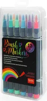 LEGAMI - 12er Set Filzstifte Mit Pinselspitze, Flexible Nylonfaserspitze, Für Flüssige Züge und Variable Breiten, Markerdurchmesser 1 cm