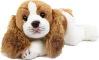 Kuscheltier Hund Cavalier 30 cm liegend braun/weiß Plüschhund