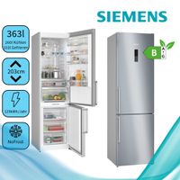 Siemens iQ500, Freistehende Kühl-Gefrier-Kombination mit Gefrierbereich unten, 203 x 60 cm, Edelstahl antiFingerprint KG39NAIBT