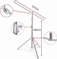 Světelný stojan, maximální zatížení 10 kg, výškově nastavitelný do 290 cm, SH-DJ-01-280-200