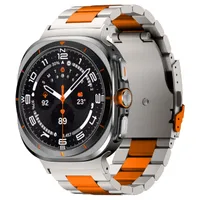 Pre Samsung Galaxy Watch Ultra 47 mm Tri korálky Kovový remienok Orange
