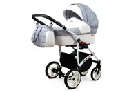 Kočárek 2v1 BabyLux White Lux Silver