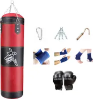 Schwerer Boxsack für Erwachsene Jugendliche Kinder mit Indoor/Garten Boxsack Ungefüllter Boxsack Set mit Boxhandschuhen, Wraps, Kette, Deckenhaken