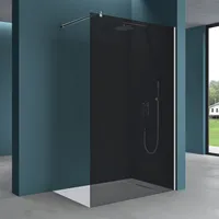 Mai & Mai 140x200cm Walk-In Dusche Duschwand für Dusche Duschabtrennung ESG-Sicherheitsglas 8mm NANO Glas BRAM1 Bremen1VG