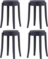 Prolenta Premium  Stapelbare Hocker 4 Stk. Schwarz Kunststoff