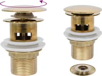 [Neues Design]Ablaufgarnitur Modern-Design mit Überlauf Golden 6,4x6,4x9,1 cm Heimwerkerbedarf,Sanitärbedarf,Sanitärkeramik & Armaturen,Armaturen Ergonomischer NEW Möbel 9166