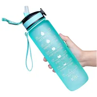 NAVTUE 1 Liter Sport-Wasserflasche mit Strohhalm und