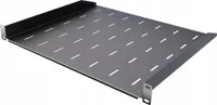 Półka Rack Eco Stała Czarna 19" 1U 400mm Perforowana Jakość Stalflex
