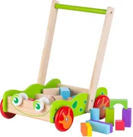 Holz Lauflernwagen Kinder Lauflernhilfe Schubkarre aus Holz mit Bauklötzen