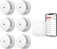 X-Sense Link+ Pro Intelligentes Rauchmelder-Bündel - 6 XS01-M Rauchmelders und SBS50 Basisstation - Funktioniert über App - WiFi - Funkverbindung