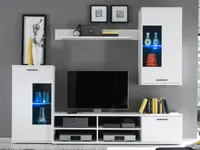 Wohnwand Mediawand Schrankwand Wohnzimmerschrank Schrank Anbauwand "Kenton I" Weiß