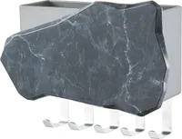 Schlüsselbrett mit Ablage-Schlüssel Wandhalterung-Wand Schlüsselhaken mit 5 Haken & Schlüsselleiste-Einfach zu verwenden,Wird zum Sortieren von Schlüsseln und kleinen Gegenständen verwendet（Schwarz）