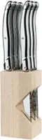Laguiole Steakmesser-Satz, Ganzmetall, Messerblock mit, 6 Messern