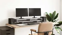 vidaXL Podstawka pod monitor betonowa szara 100x27x15 cm materiał drewnopochodny