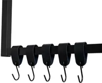 HOME DELUXE - S-Hook SHAPE - 10 sztuk, czarny, 11 x 3 x 4 cm, żelazko ze skórą PU, w tym podwójne szwy I Wieszak na ubrania Wieszak na ubrania Wieszak na ubrania do szafy