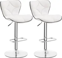 Yaheetech 2er Barhocker-Set  Sitzhocker mit Rückenlehne & Fußstütze Höhenverstellbarer Barstühle Sitzhöhe 61 cm - 82,5 cm bis 136 kg Belastbar