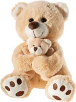 Heunec Plüschtier Bär hellbraun mit Baby