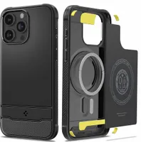 Spigen Rugged Armor Magfit Case Kompatibel mit iPhone 15 Pro - Schwarz