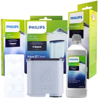 Philips Set für Saeco/Philips Espressomaschinen: Aquaclean Wasserfilter CA6903/10, Entkalker CA6700/10, Entfettungstabletten CA6704/10