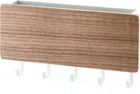 Schlüsselbrett Holz mit Ablage Briefhalter Wandmontage mit 5 Haken Schlüsselhalter Wand für Ordentliche Aufbewahrung von Notizen für Wand Haus Flur