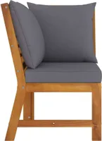 vidaXL Modular-Sofa-Eckteil mit Dunkelgrauen Kissen Massivholz Akazie