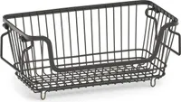 Zeller Present Vorratskorb stapelbar, 32 x 16,5 x 14,5 cm, Metall, schwarz