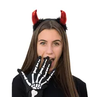 Halloween Kostüm Zubehör Samt Handschuhe schwarz 46cm zu Karneval Smi 