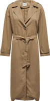 ONLY Langer Trench Coat Eleganter Basic Übergangs Mantel Einreihig ONLLINE Größe M