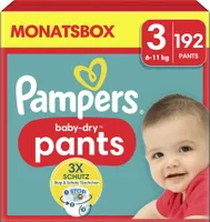 Pampers® Windeln baby-dry™ Monatsbox Größe Gr.3 (6-11 kg) für Babys und Kleinkinder (4-18 Monate), 192 St.