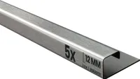 5x Quadrat Edelstahlschiene Fliesenprofil Fliesenschiene L250cm 12mm gebürstet
