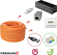 PremiumX CAT 7 Netzwerkkabel 100m LAN Kabel Simplex Kupferkabel Ethernet Datenkabel S/FTP PiMF PoE Eca Kat7 Verlegekabel Installationskabel für müheloses Verlegen